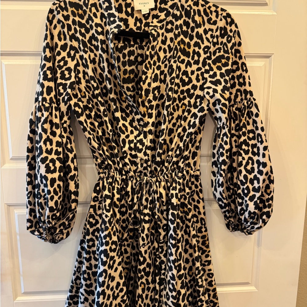 Everly Animal Print Dress with Black and Tan